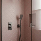 gunmetal handheld shower head with hose and braket 
