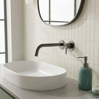 Wall Mounted Single Lever Brushed Black Basin Mixer Tap Secondary image
