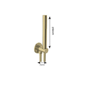 Gold Shower Kit: Wall Outlet with Slim Handset & Thermostatic Concealed Valve – Brushed Brass Secondary image