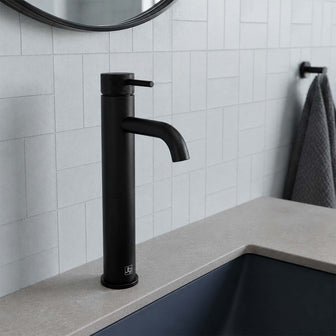 high rise basin mixer tap black Main image