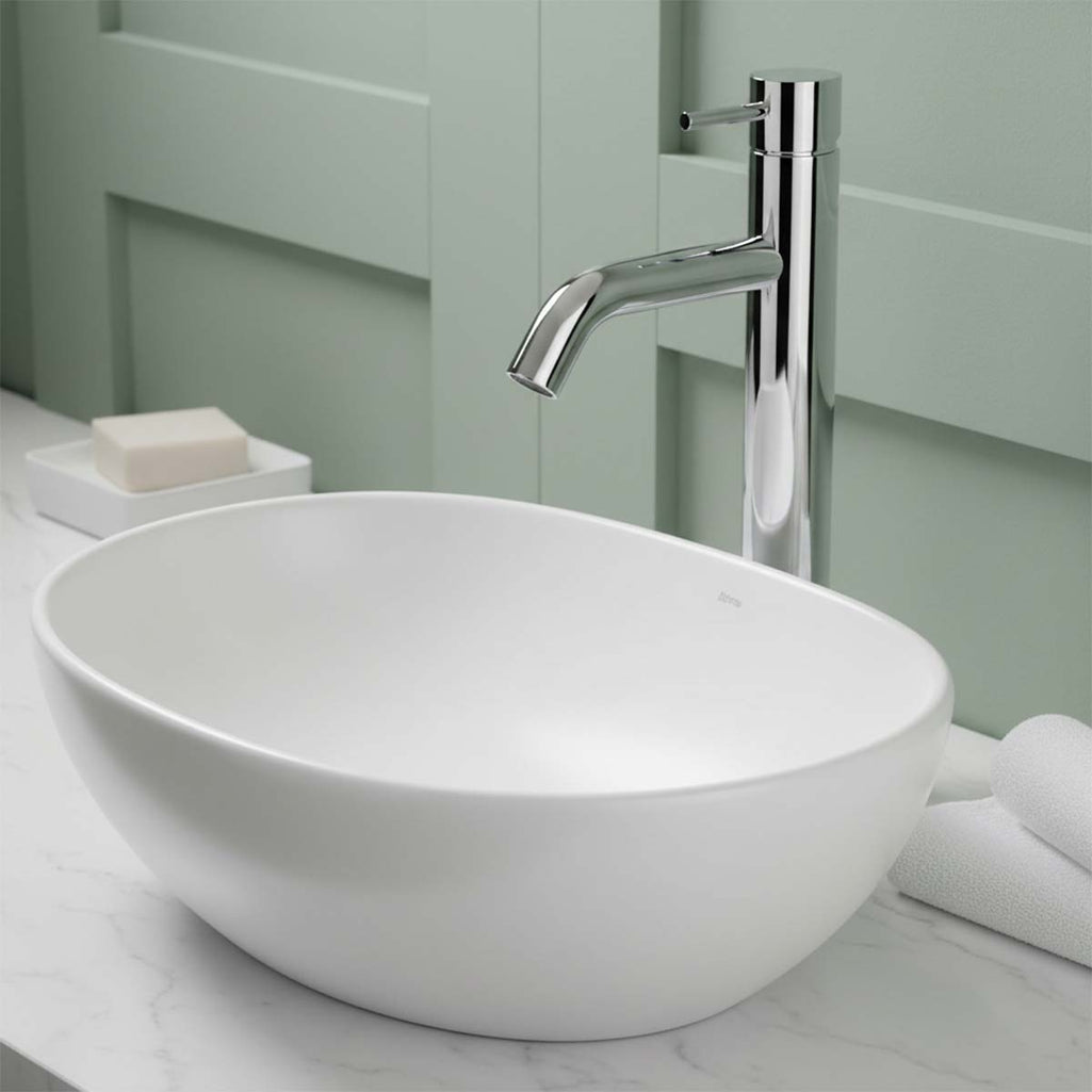 high rise basin mixer tap chrome