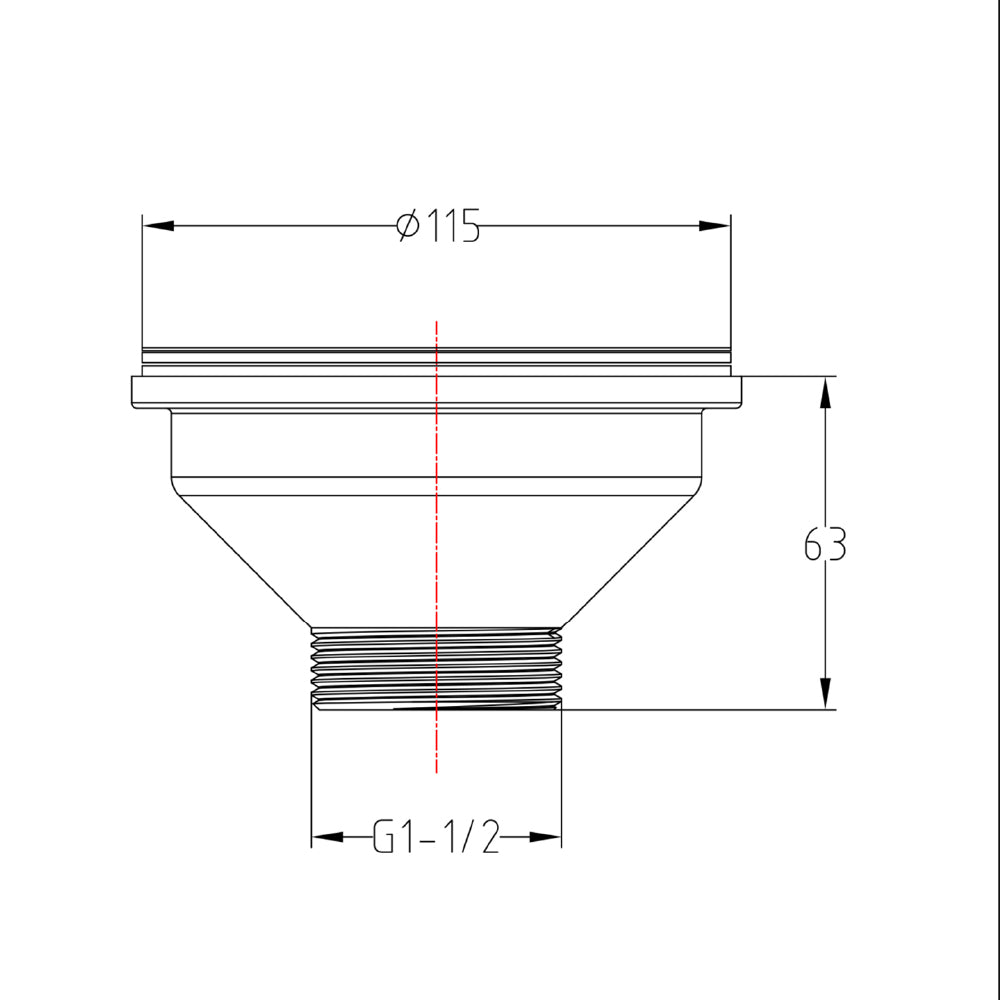 Black Basket Strainer Kitchen Sink Waste - 90mm