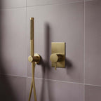manual shower valve with single lever - brushed brass