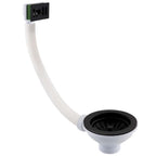 black kitchen sink waste and overflow