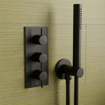 matt black 2 way concealed shower valve  Main image
