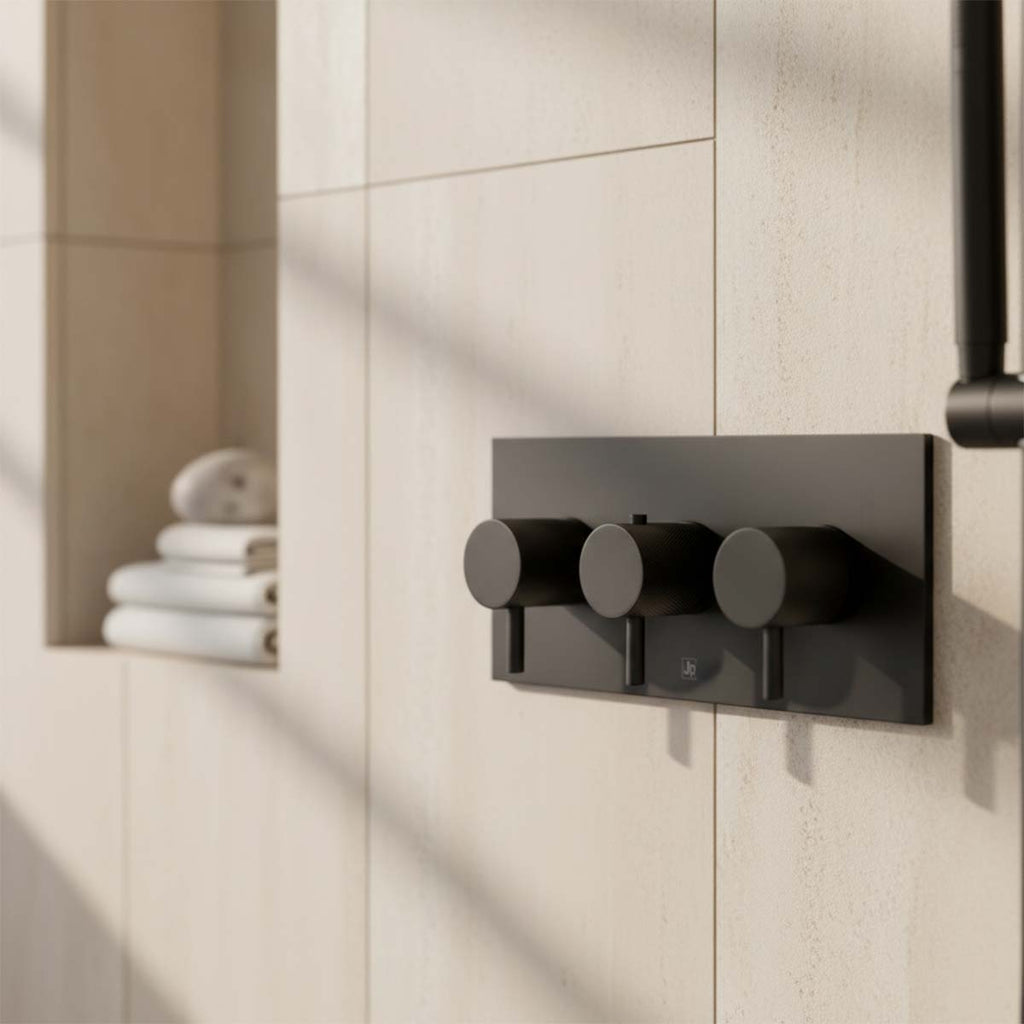 black 3 outlet shower valve