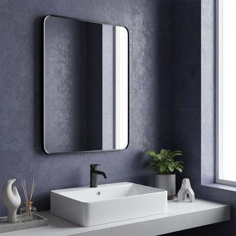 matt black rectangle mirror Main image