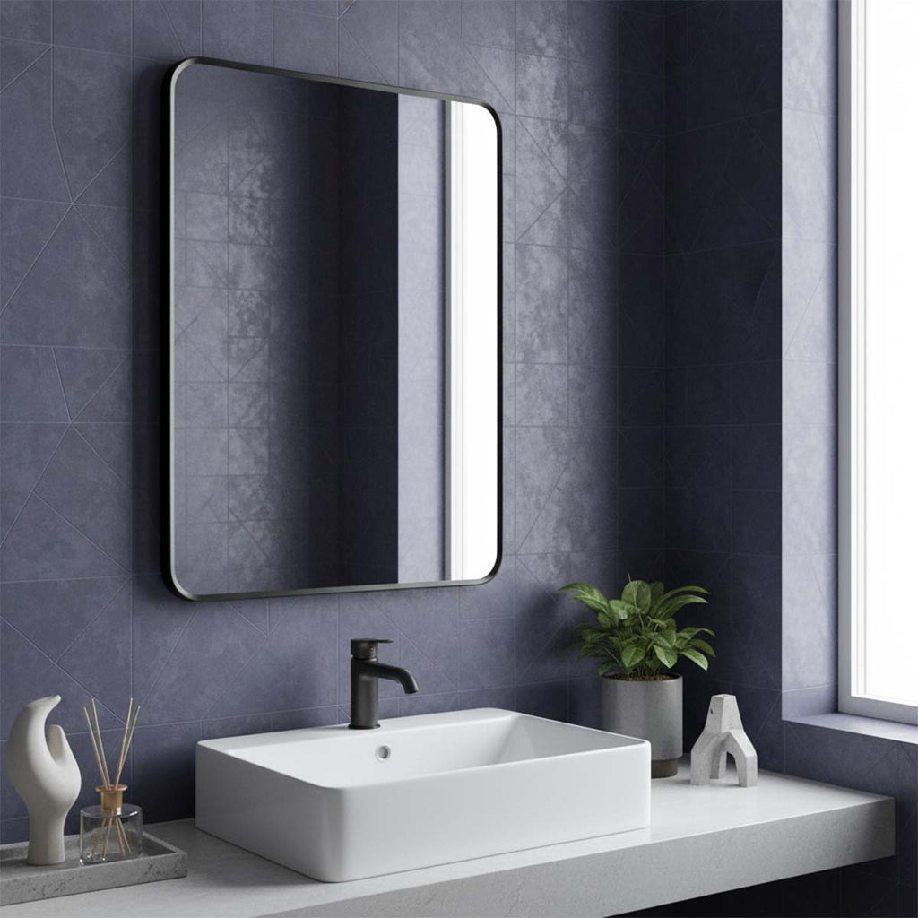 matt black rectangle mirror
