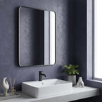 matt black rectangle mirror