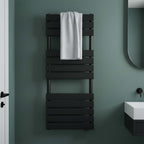 matt black dual fuel towel warmer 