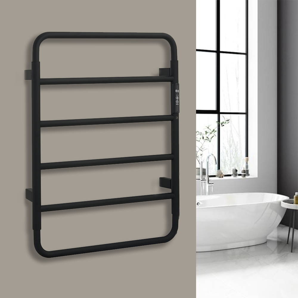 matt black electric heated towel rail