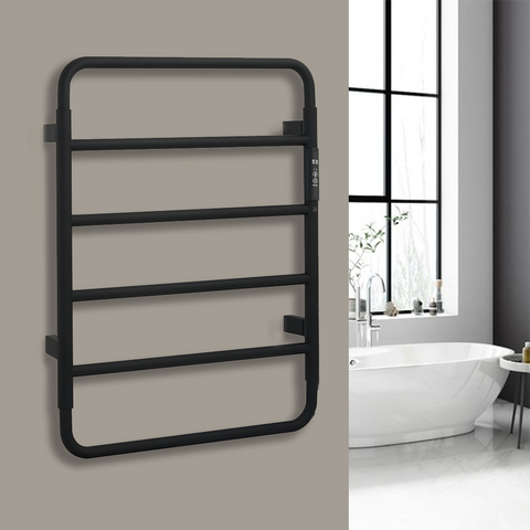 matt black electric heated towel rail