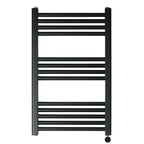 black electric heated bathroom radiator