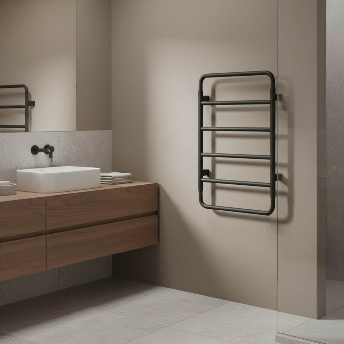 black electric towel rail Main image