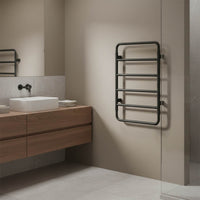black electric towel rail