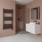 matt black electric towel warmer with thermostat