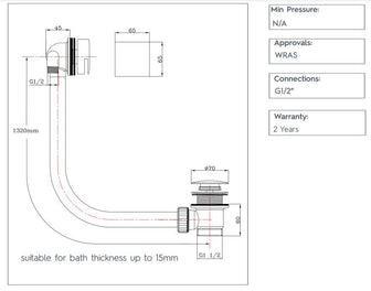 Exofil with Click Clack Bath Waste - Matt Black Secondary image