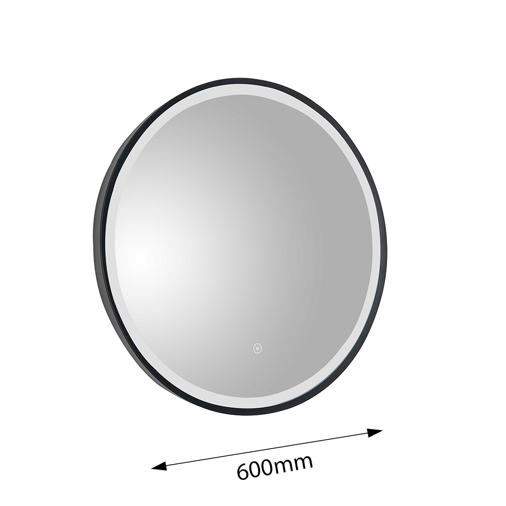 black round bathroom mirror