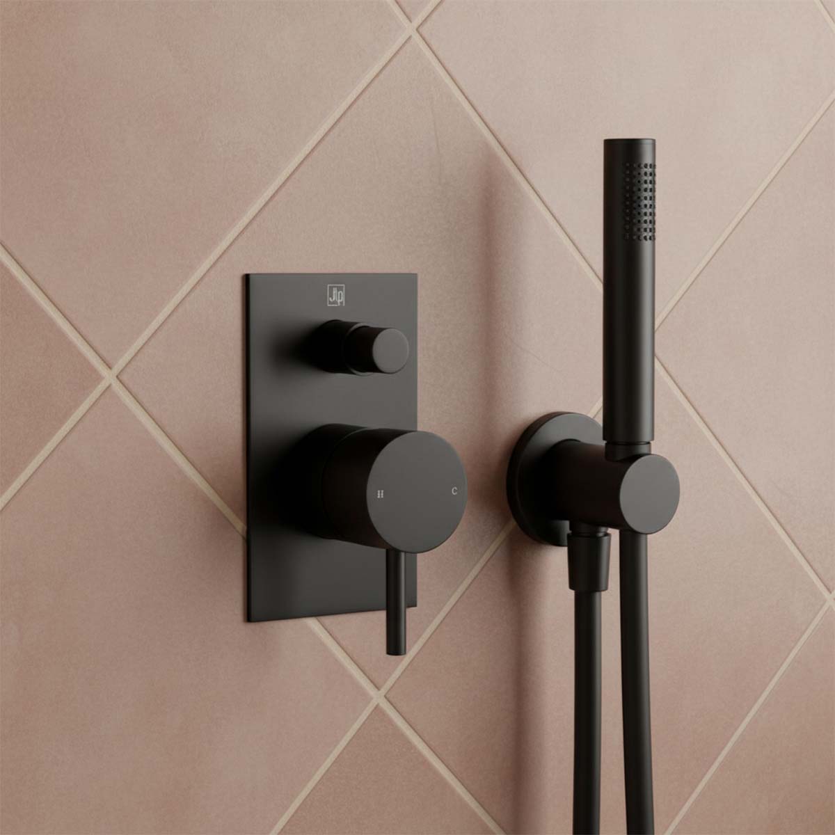 matt black manual shower diverter 