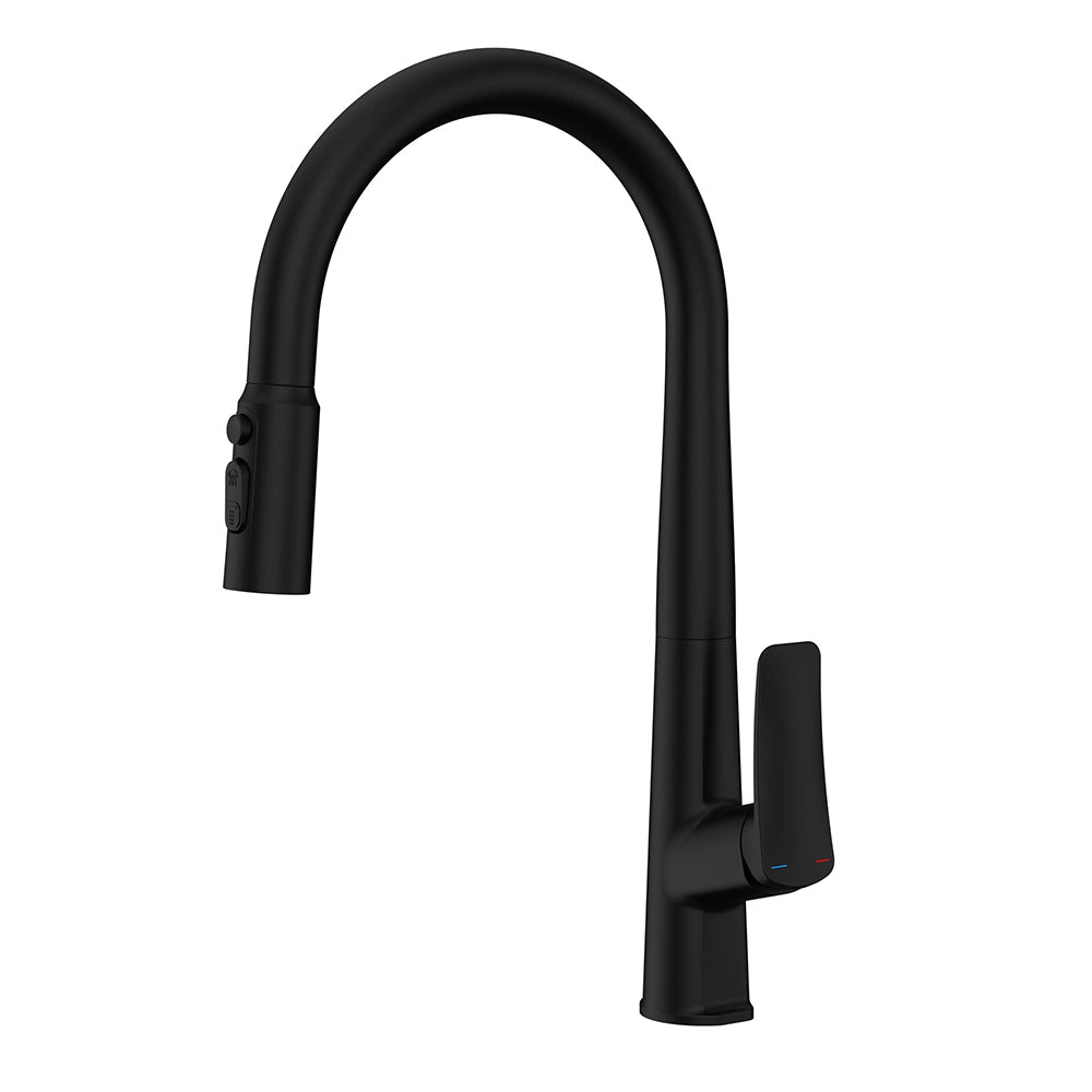 Matt Black Kitchen Mixer Tap with Pull Out Spray Secondary image