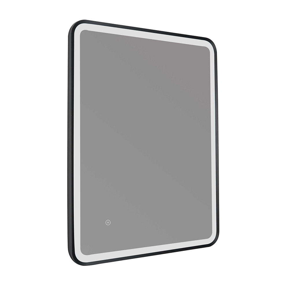 Matt Black Rectangular LED Bathroom Mirror with Demister and Touch Sensor Secondary image