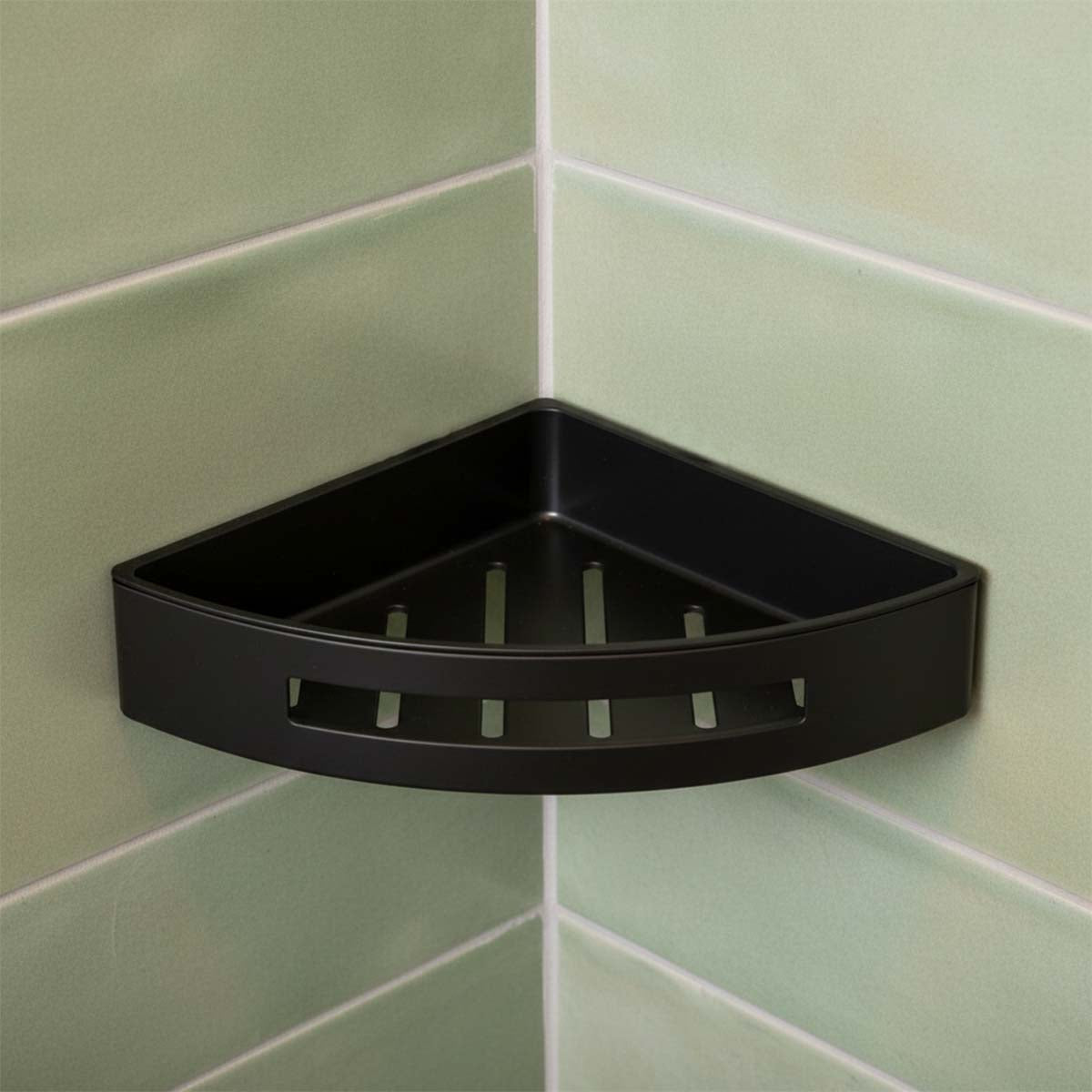matt black shower corner caddy  Main image