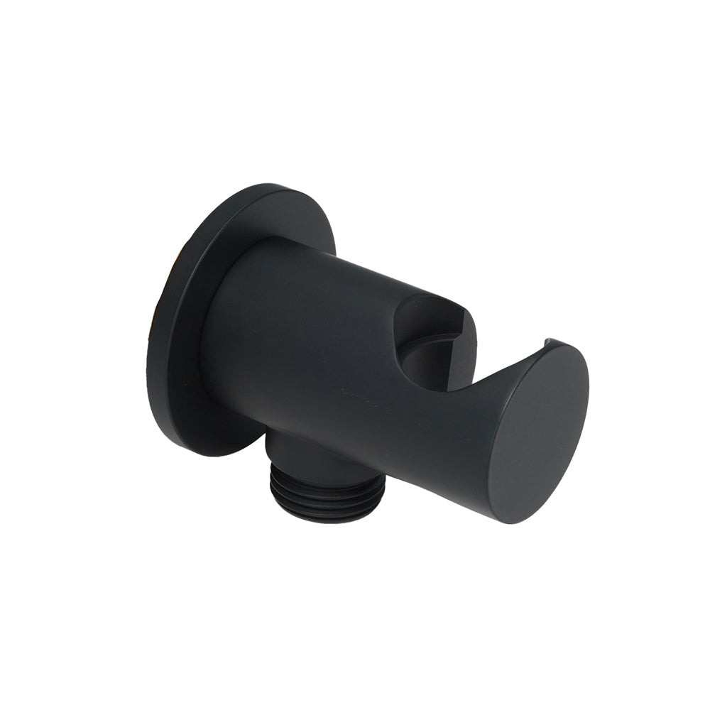 Wall-Mounted Shower Outlet Elbow for Hand Shower - Black