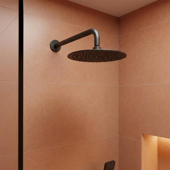 matt black shower head with arm Main image