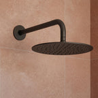 matt black shower head 250mm with 400mm shower arm