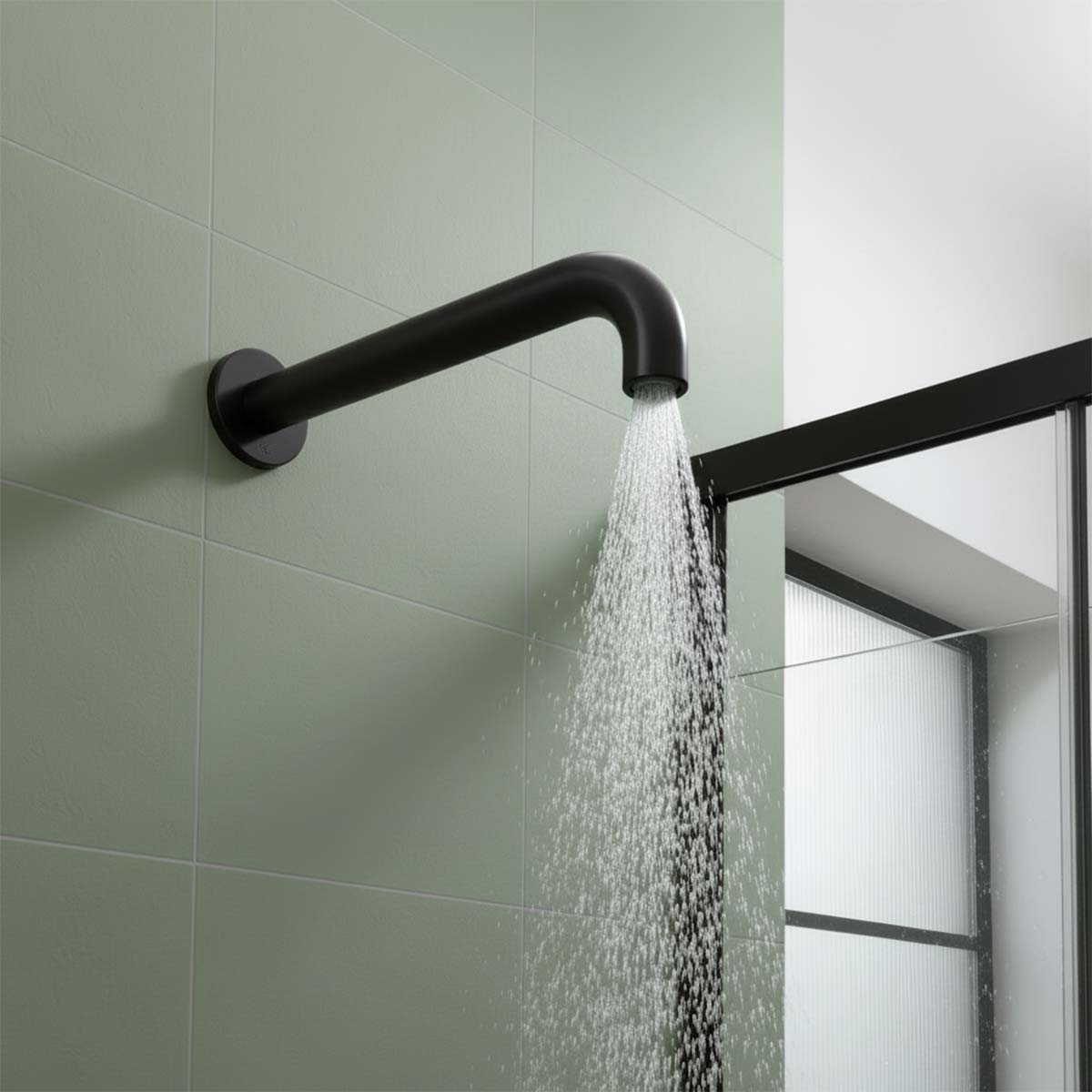 matt black single function shower head - wall mounted 