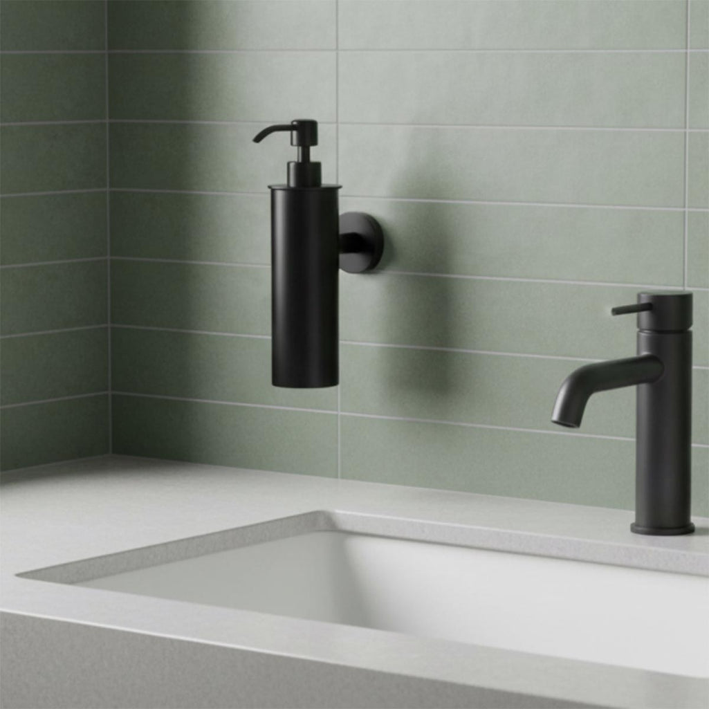 black soap dispenser wall mounted