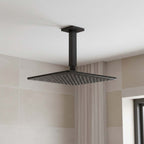 matt black square ceiling shower arm 150mm
