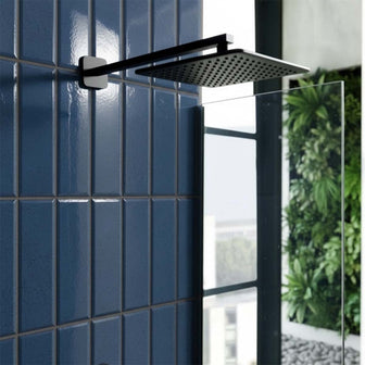 matt black square fixed shower head  Main image