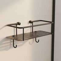 matt black square shower caddy