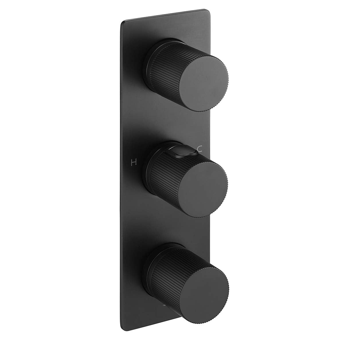 matt black thermostatic shower mixer valve concealed designed for 2 outlets