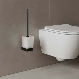 matt black toilet brush holder wall mounted Main image