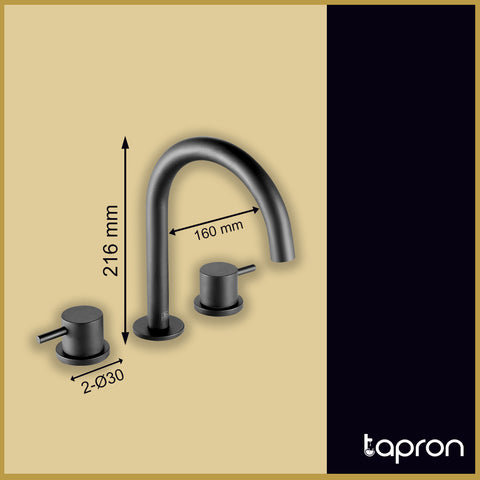 designer basin mixer tap matt black