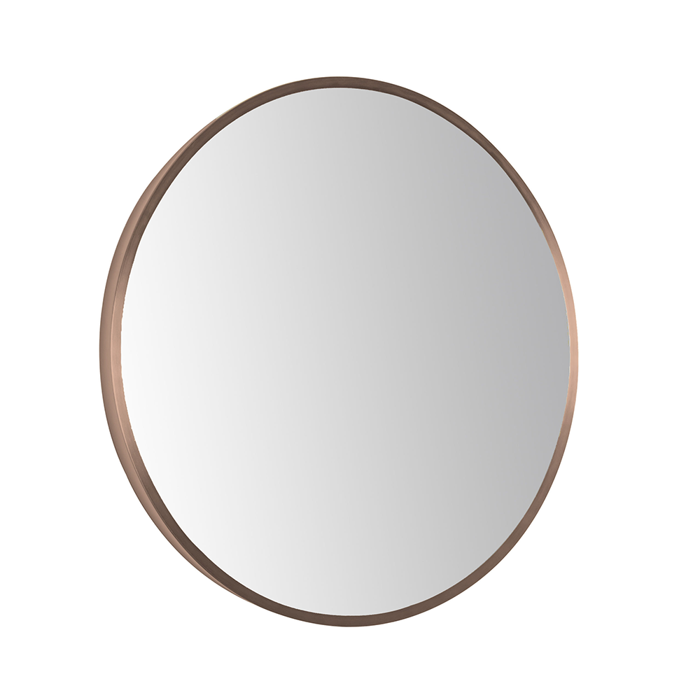 Brushed Bronze Round Bathroom Mirror without Light Secondary image