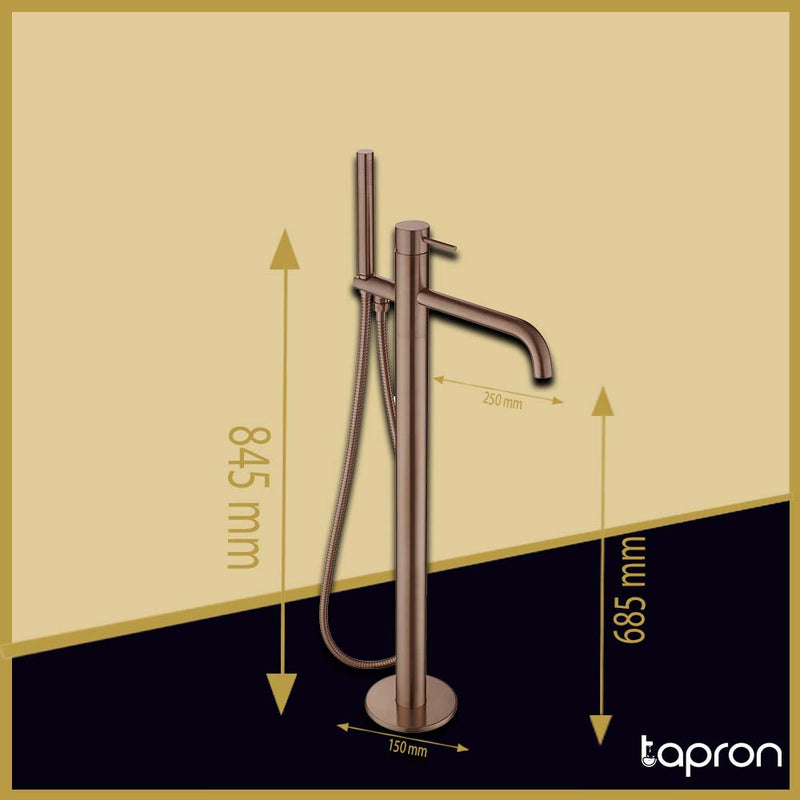 brushed bronze freestanding bath tap-Tapron