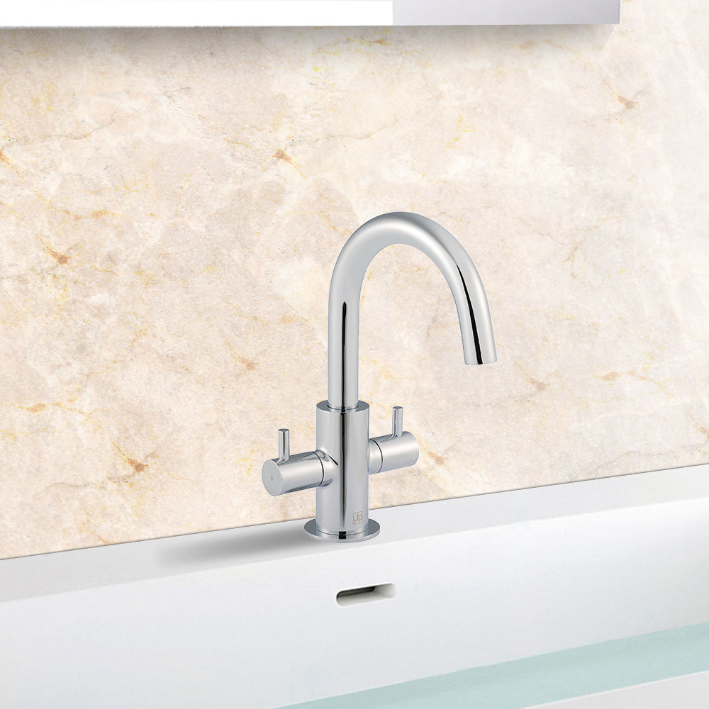 mono basin mixer tap with dual lever chrome