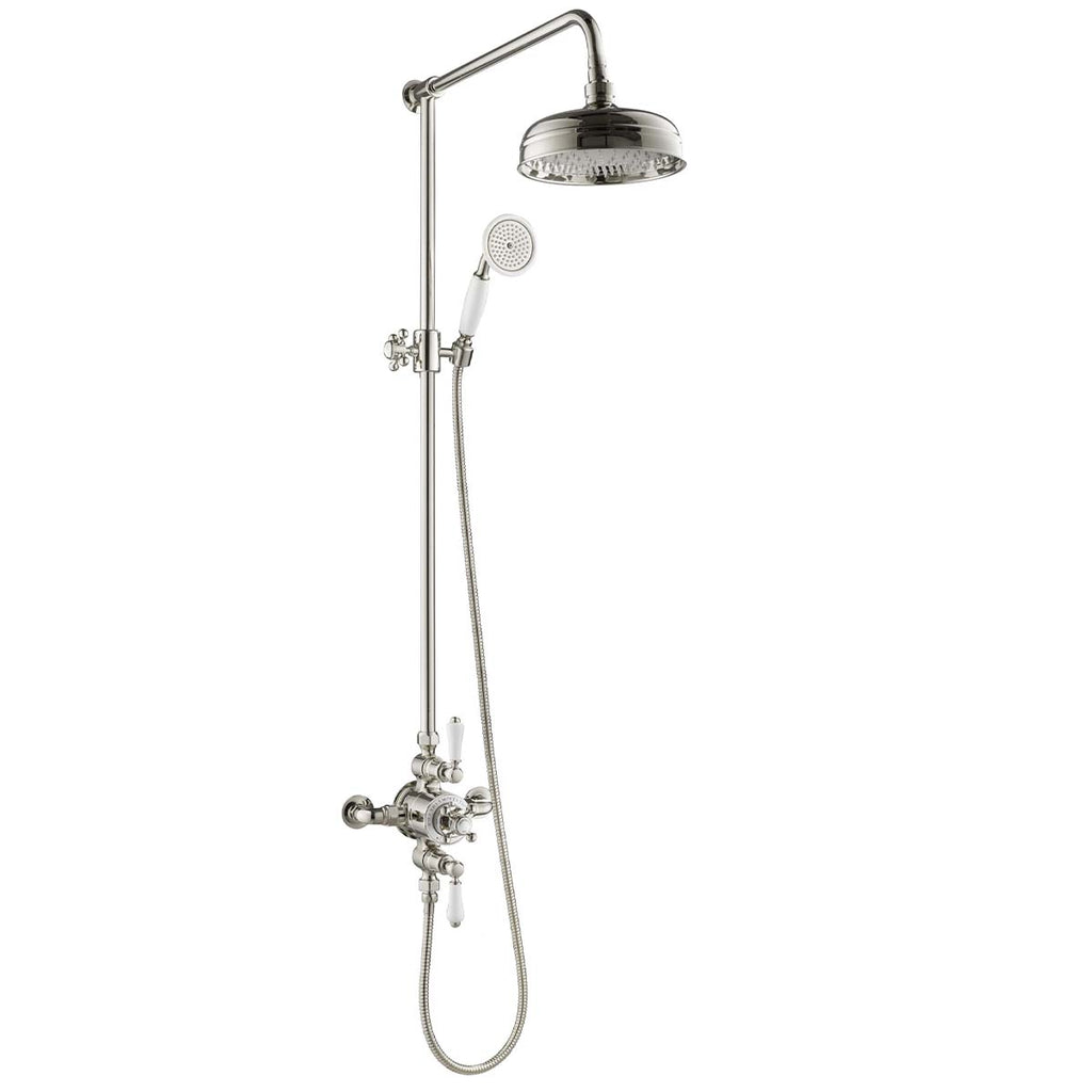 nickel exposed shower set with 2 options 