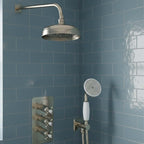 nickel shower head 200mm and shower arm 400mm set 