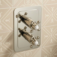 nickel thermostatic shower valve with 2 way diverter
