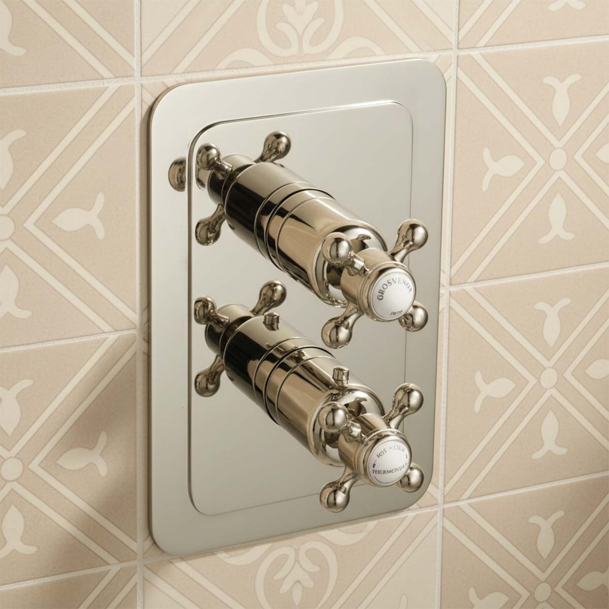 nickel thermostatic shower valve with 2 way diverter