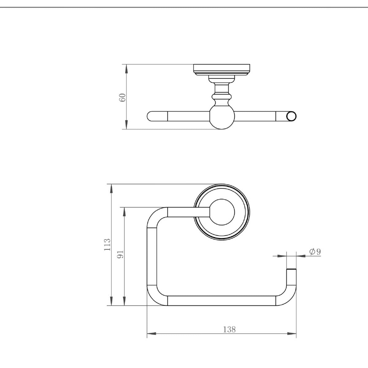 nickel toilet loo holder