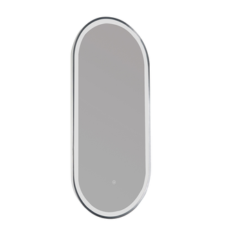 Oval LED Bathroom Mirror with Demister and Touch Sensor - Matt Black Frame Secondary image