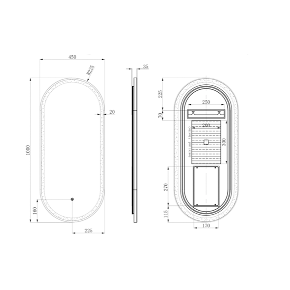 matt black bathroom mirror
