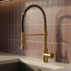 pull out kitchen mixer tap with spring spout