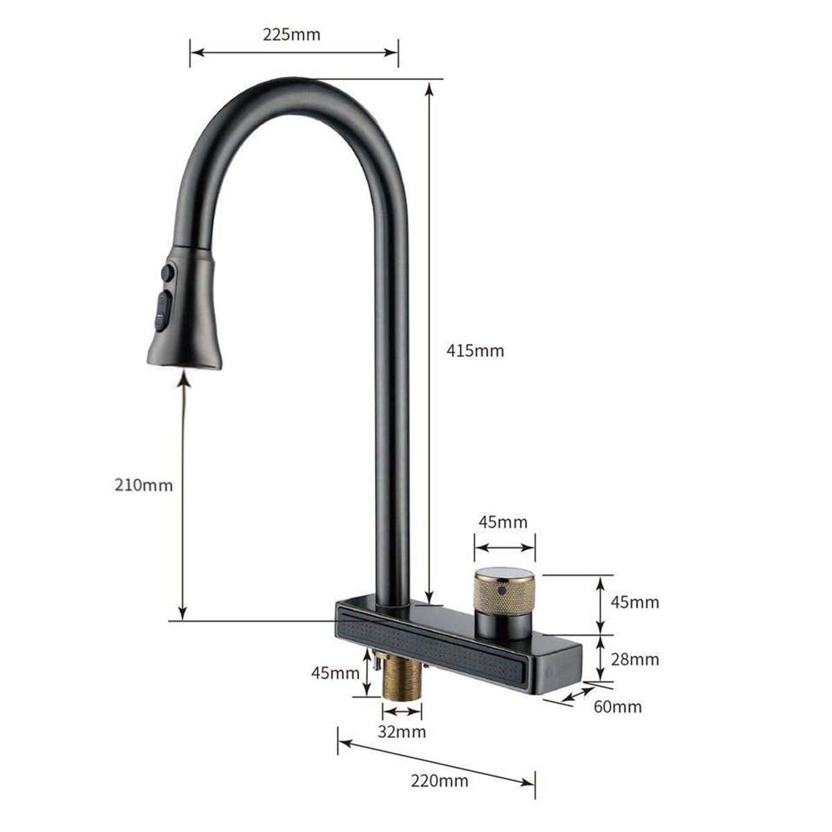 multifunction tap with pull out spray