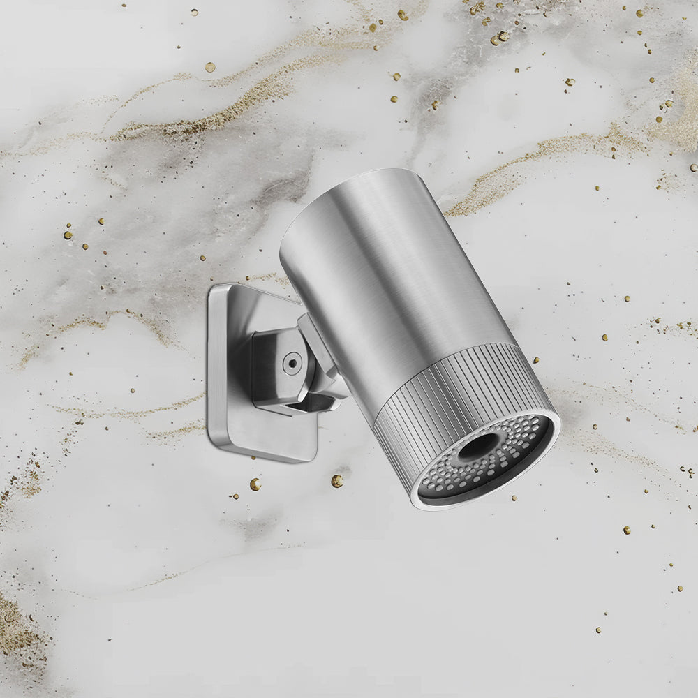 rainfall shower head brushed stainless steel